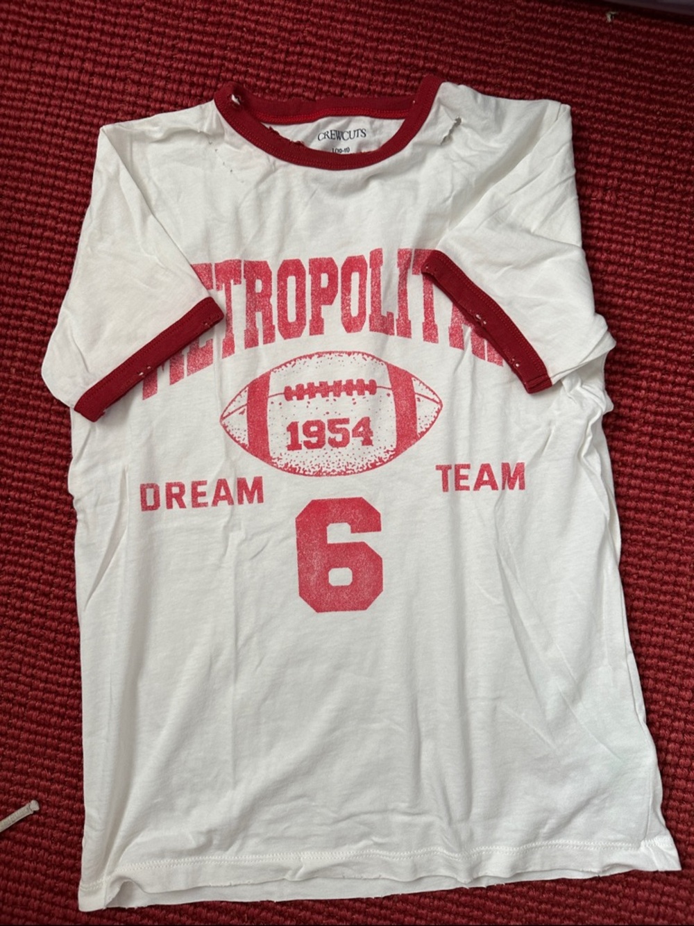 Crewcuts White & Red Ringer Football Graphic Tee